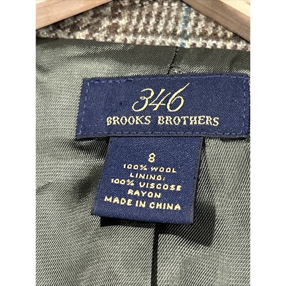 Women's Brooks Brothers Houndstooth Wool 3 button blazer Sz 8 Gorgeous - Picture 11 of 12